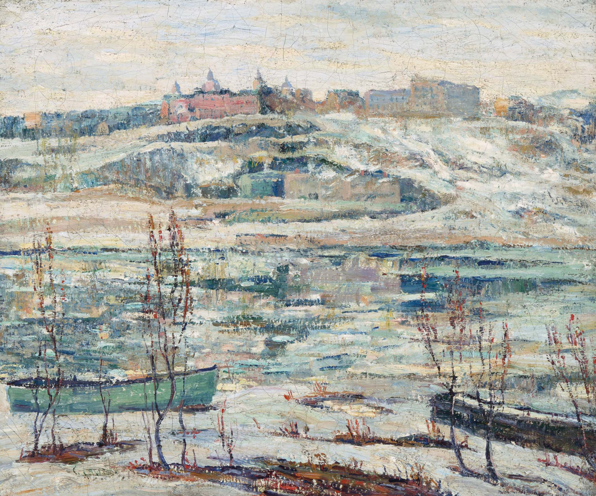 "Winter Scene Harlem River N.Y."