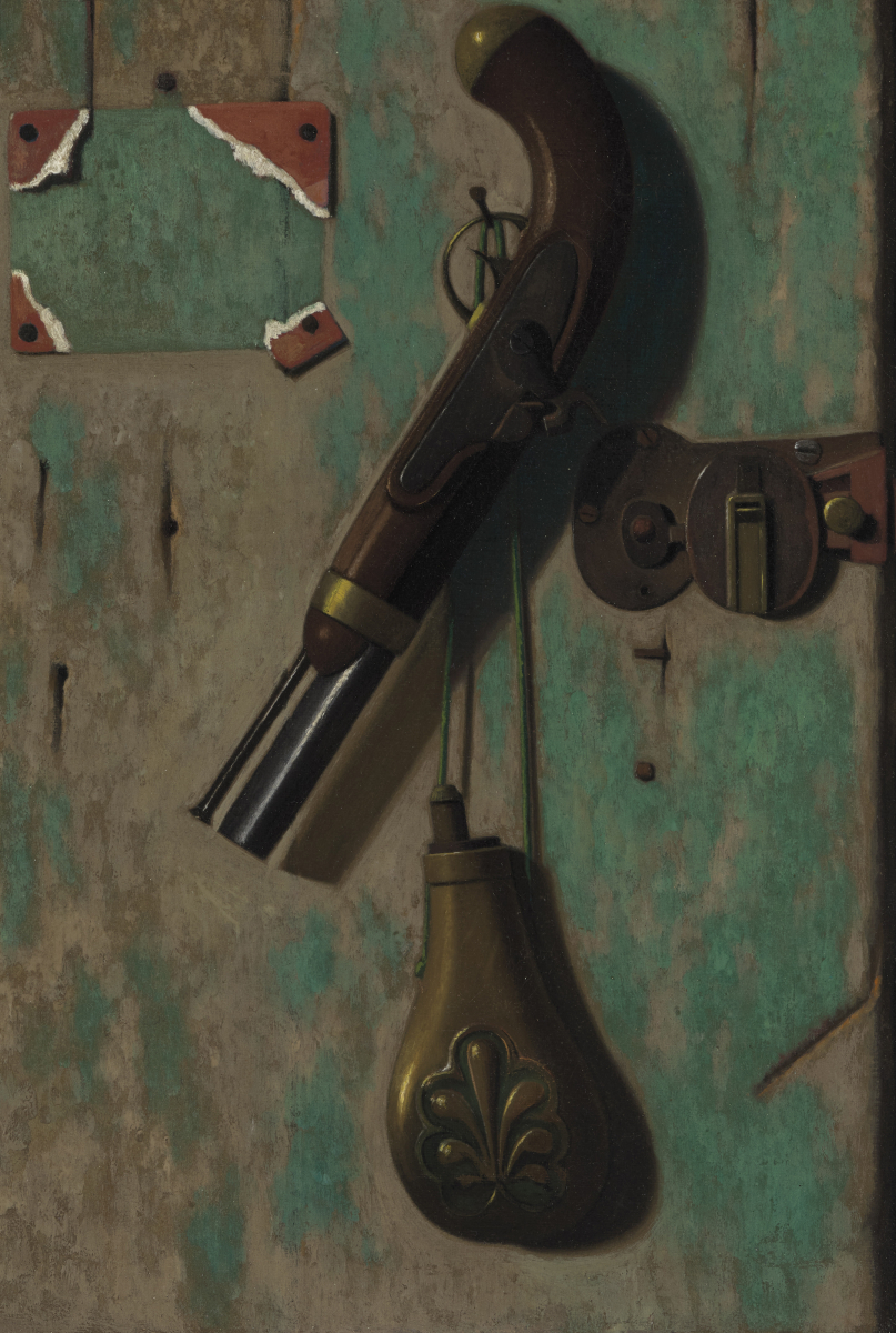 "Pistol, Gate Latch and Powder Horn", ca. 1887