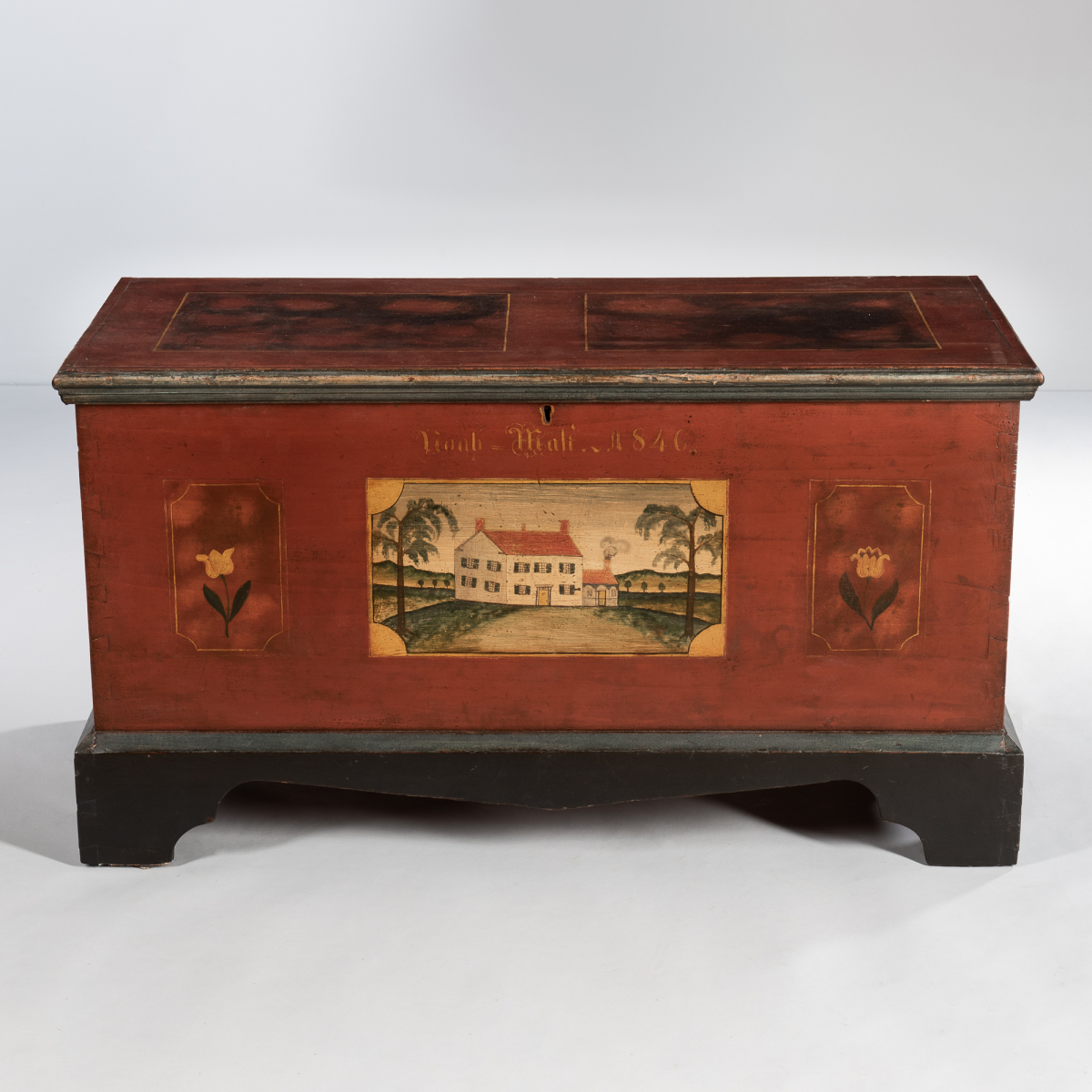 Paint-decorated Dower Chest "Noah Mali," Sugar Creek Township, Tuscarawas County, Ohio, 1846