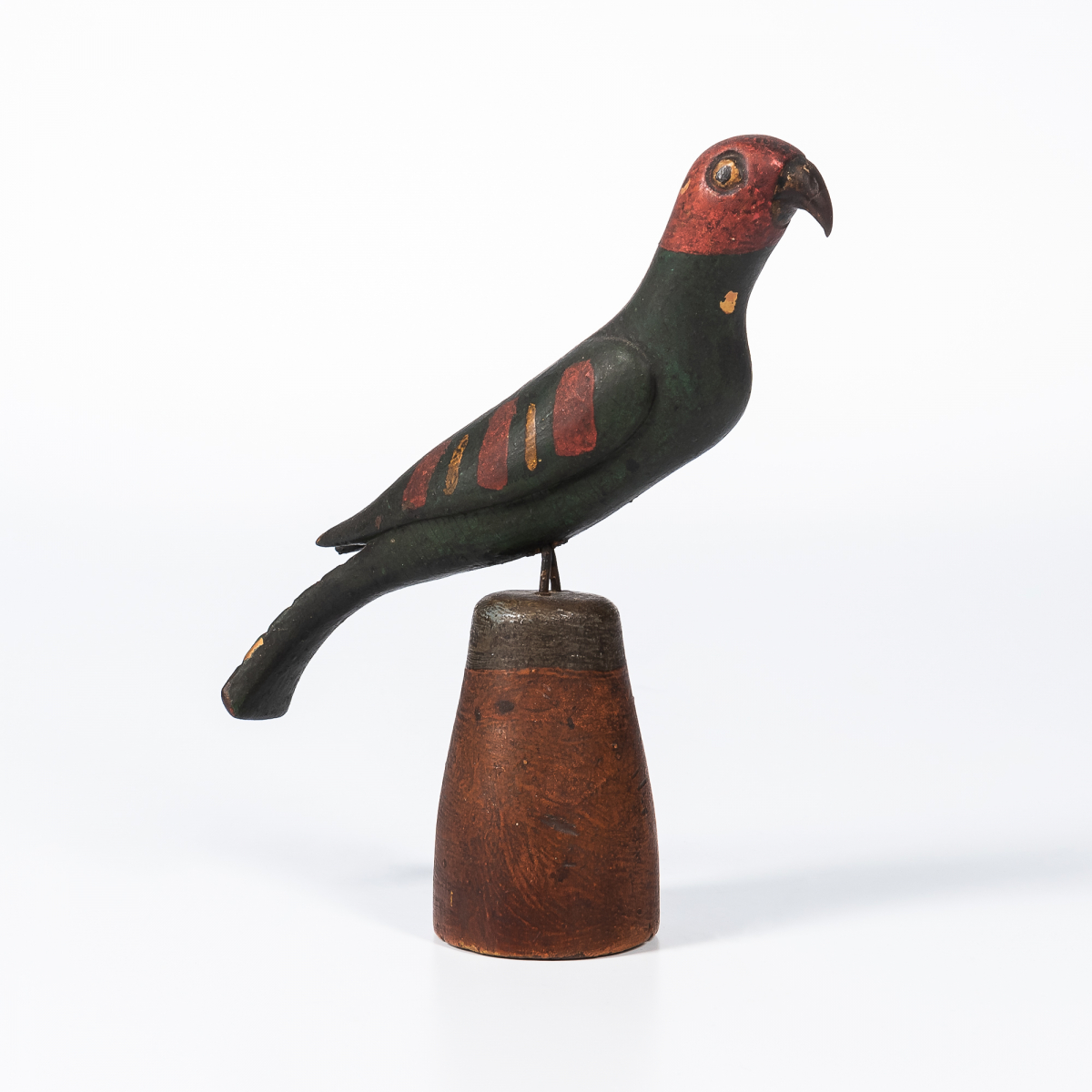 Large Simmons Folk Art Carved and Painted Parrot, Pennsylvania, 19th century