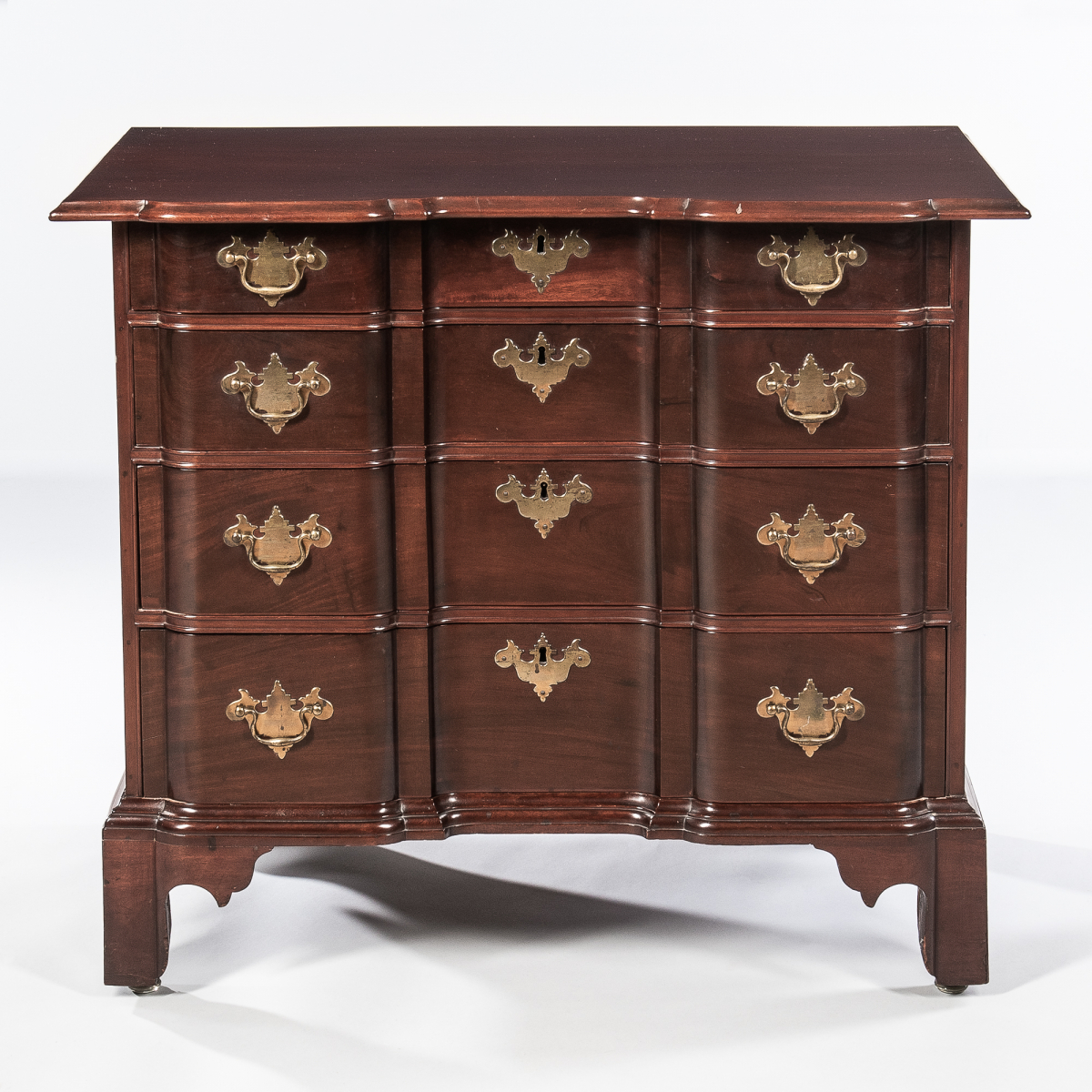 Chippendale Carved Mahogany Block-front Chest of Drawers, Massachusetts, c. 1760-80