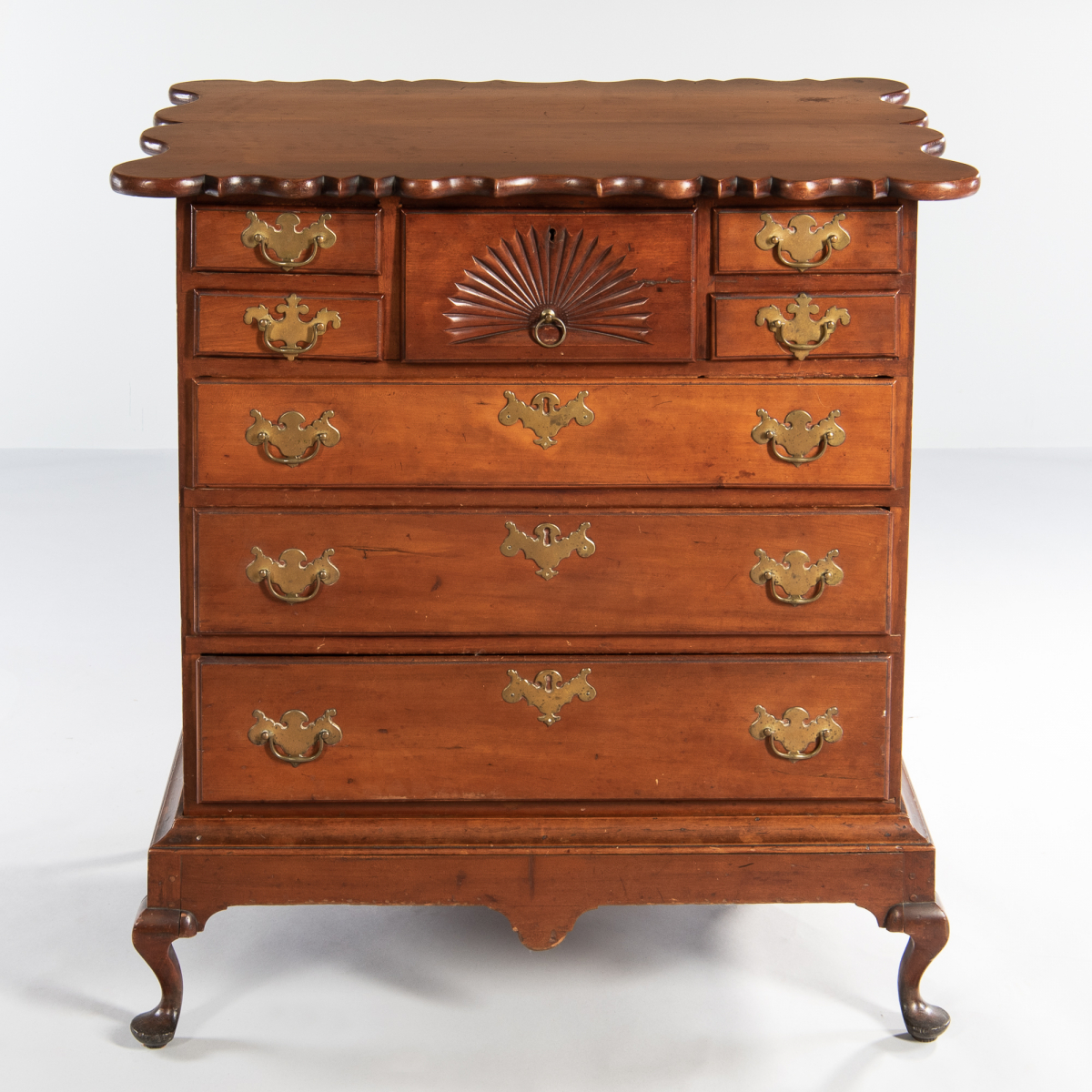 Cherry Chest of Drawers on Frame, Deerfield, Massachusetts, area, late 18th century