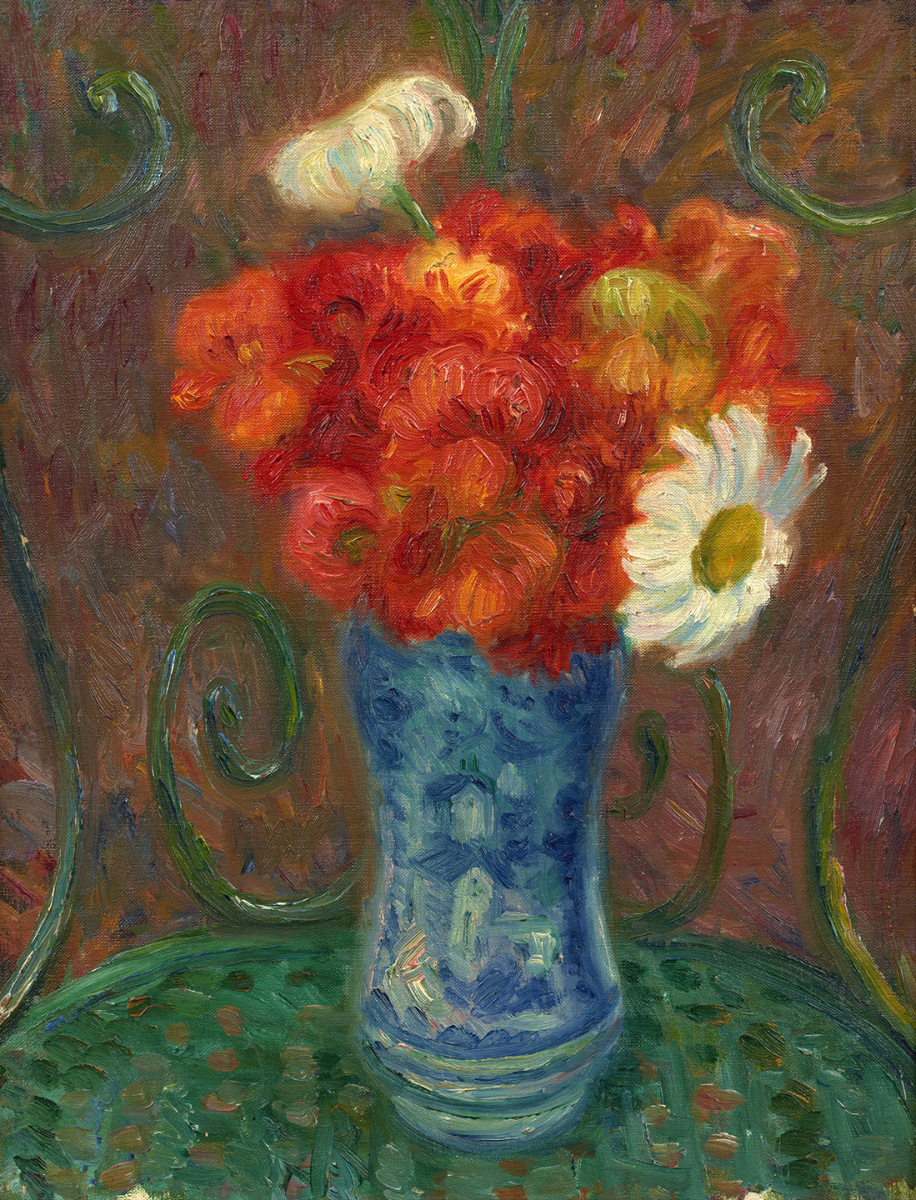 Flowers on a Garden Chair, circa 1930