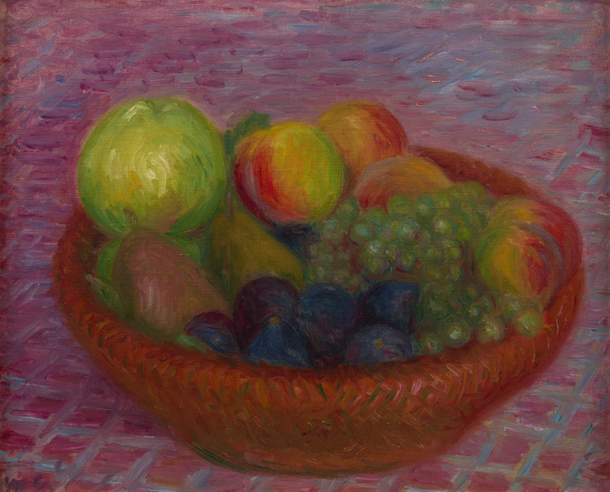 Fruit in a Red Basket, circa 1930