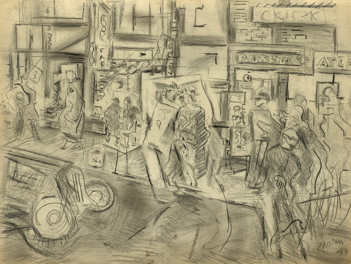 Street Movement, Downtown Manhattan, 1940