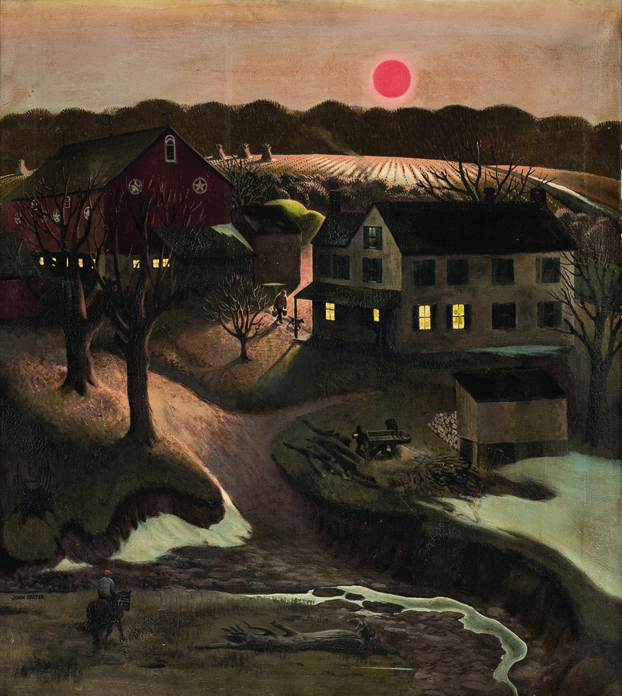 'Nighttime Farm Landscape'