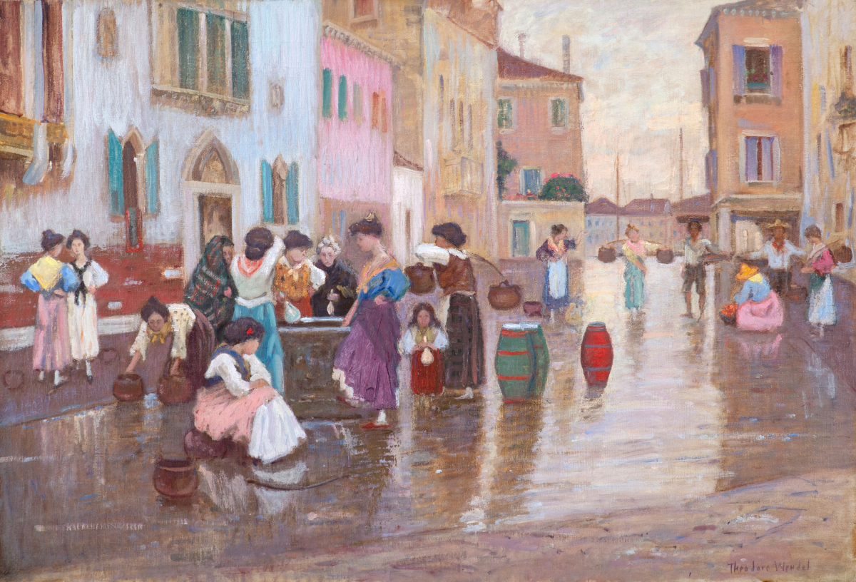 Women Gathered around Fountain, Venice