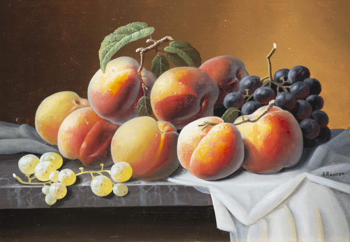 Still Life with Peaches and Grapes