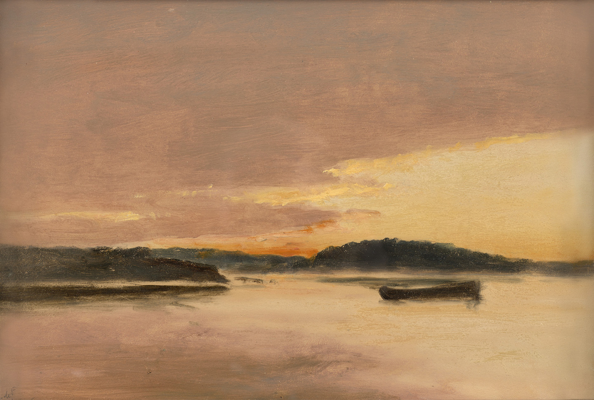 Marsh at Sunset with Canoe, Maine, 1905